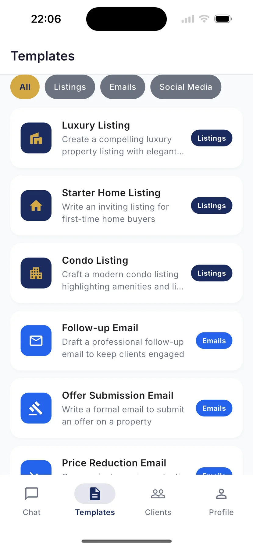RealtyAI — App screenshots